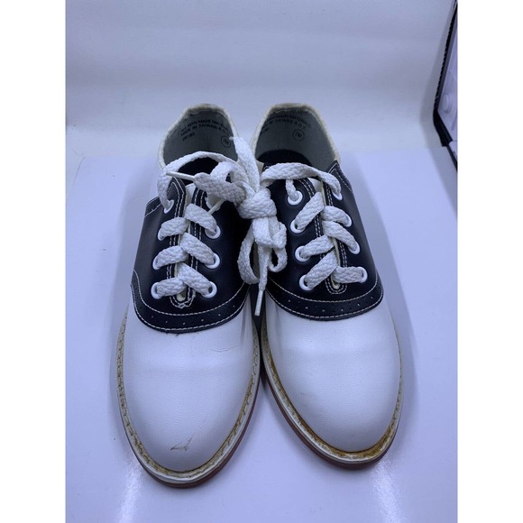 Vintage Endicott Johnson Closed Toe Shoes Men's Size 7 Black White - Picture 1 of 9